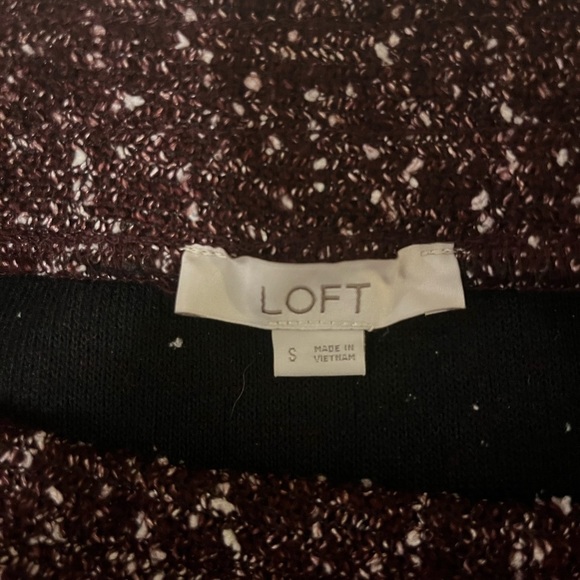 Ann Taylor LOFT Wine Tweed Boucle Pocket Jogger Drawstring Mini Skirt - SMALL - Picture 4 of 8